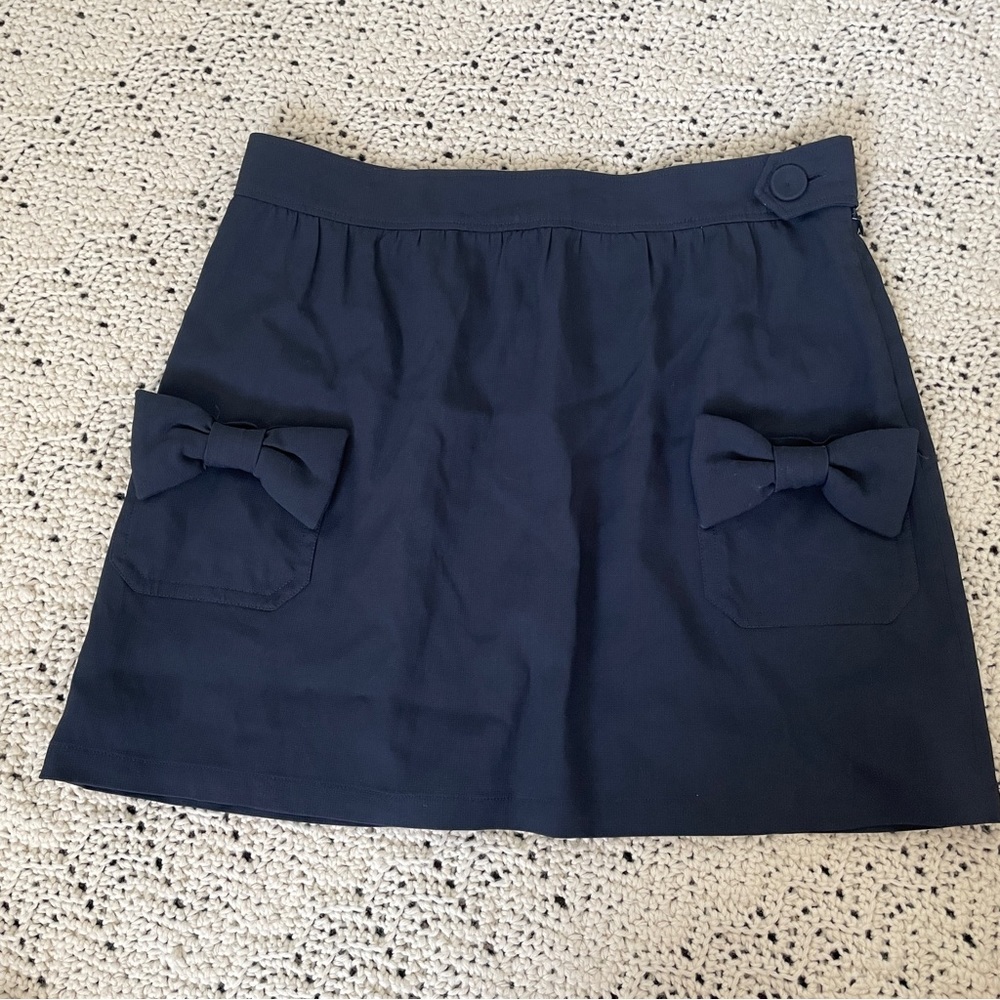 APC Bow Pocket A-Line Mini Skirt Navy Blue (Large)